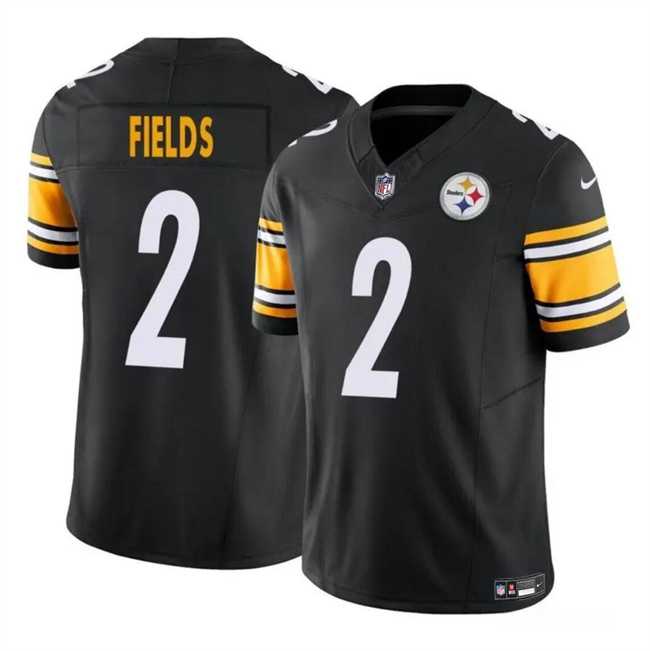 Men & Women & Youth Pittsburgh Steelers #2 Justin Fields Black F.U.S.E. Vapor Untouchable Limited Football Stitched Jersey
